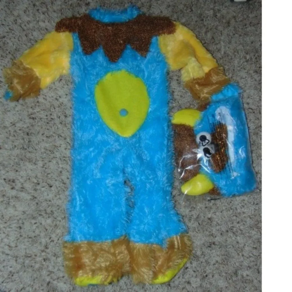Cute Monster Halloween Costume 6/12 months Plush Jumpsuit Unisex Infant Baby